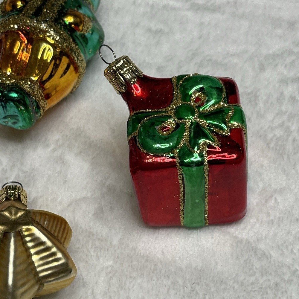 Vintage Czech Republic Eskimo Star‎ Present  Hand Blown Glass Ornament Lot of 4 - Picture 3 of 9
